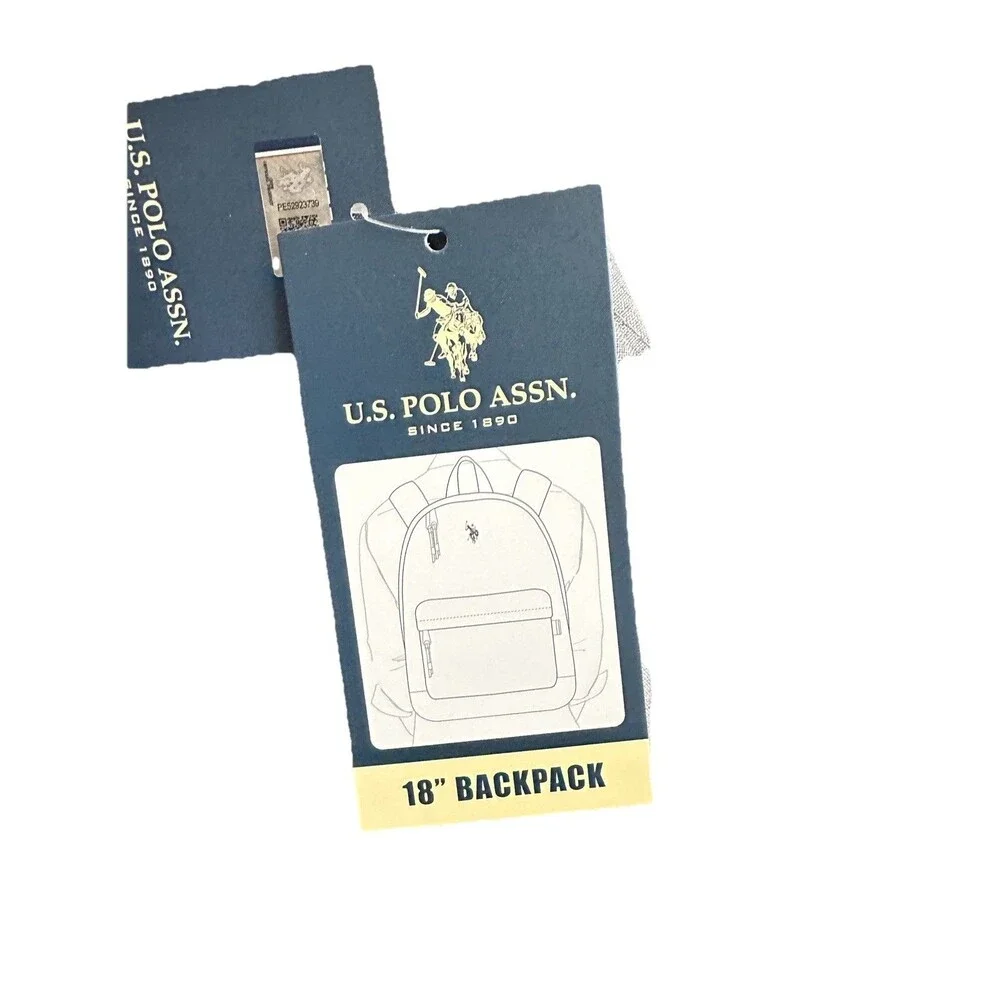 U.S. Polo Assn. Unisex Dome Backpack 18 Inch In Grey. New with Tags